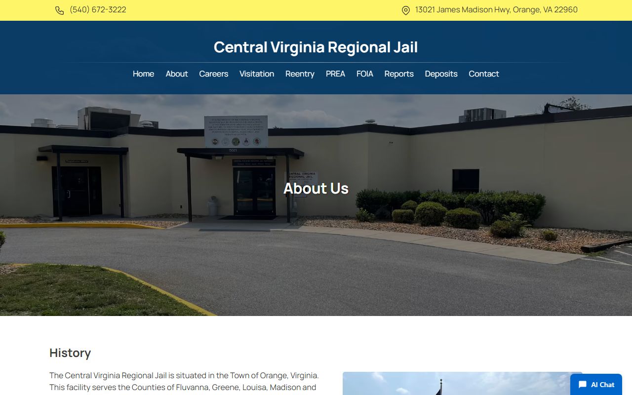 Central Virginia Regional Jail history for Louisa County inmate lookup