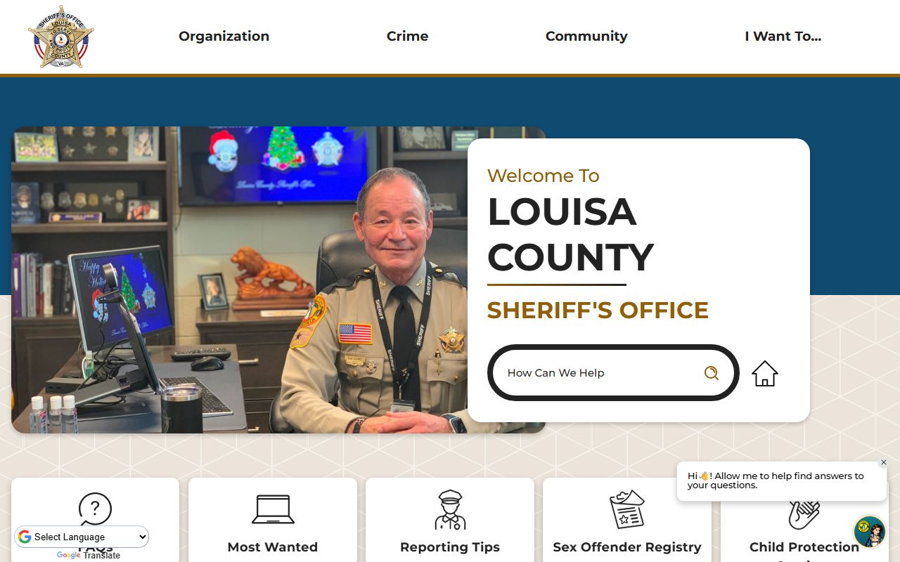 Louisa County sheriff app and inmate records access page